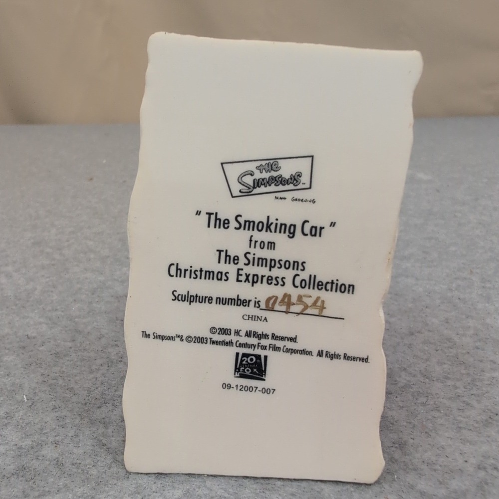 The Simpsons Christmas Express Smoking Car Patty Selma 2003 Sculpture 0454 - Picture 5 of 5